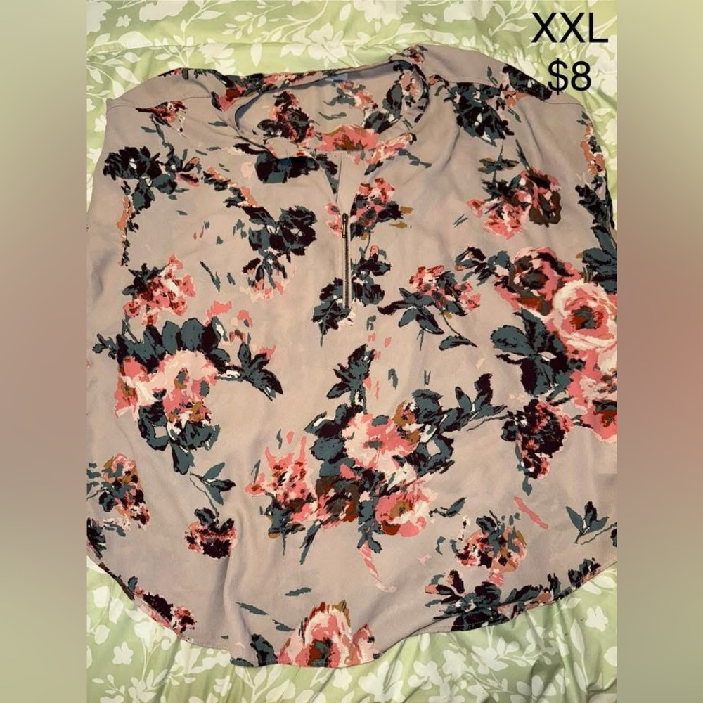 Maurices Multicolored Sleeveless Floral Polo Blouse